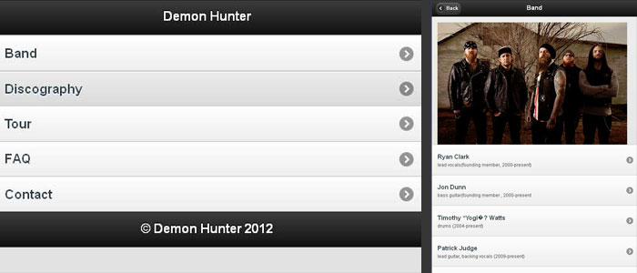 Demon Hunter Band Site/App